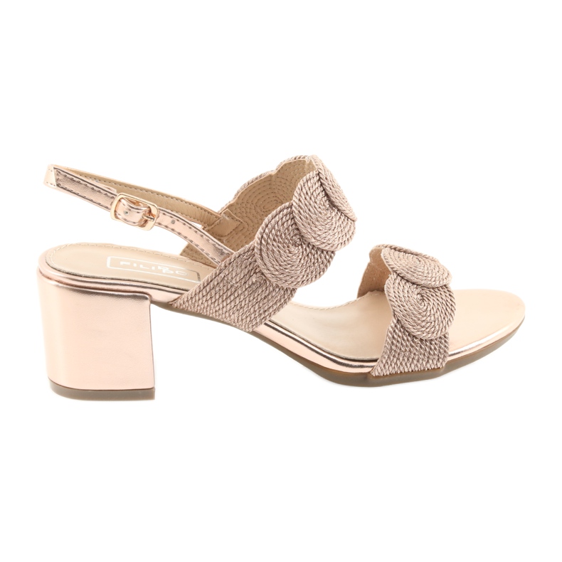 Sandale sa sutažom od zlatnog kabla Filippo 793 zlatna