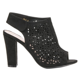 Queen Vivi Ažur sandale s gornjim dijelovima crna