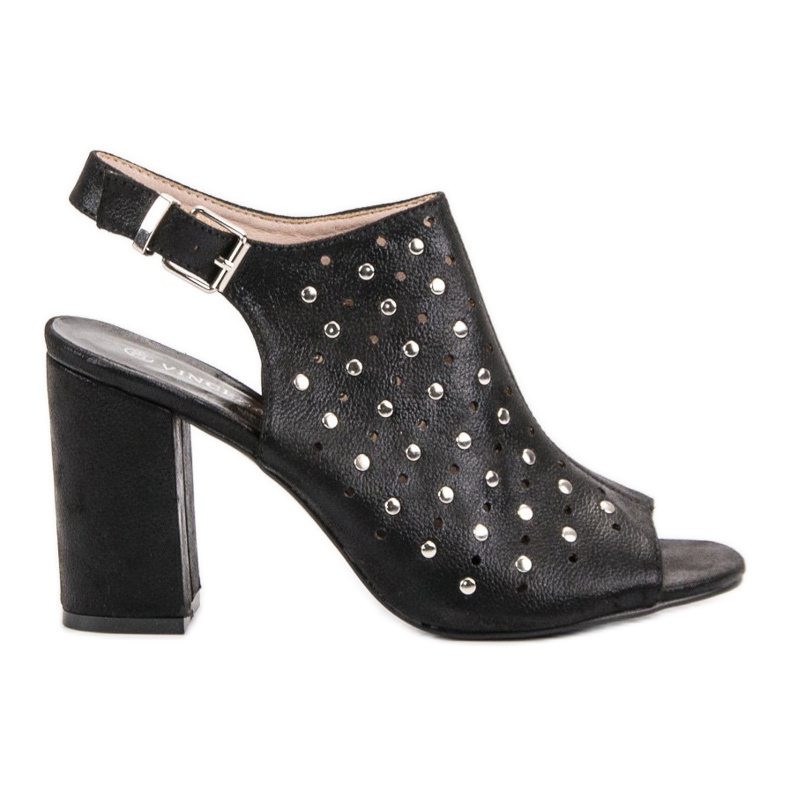 VINCEZA sandale s mlaznicama crno