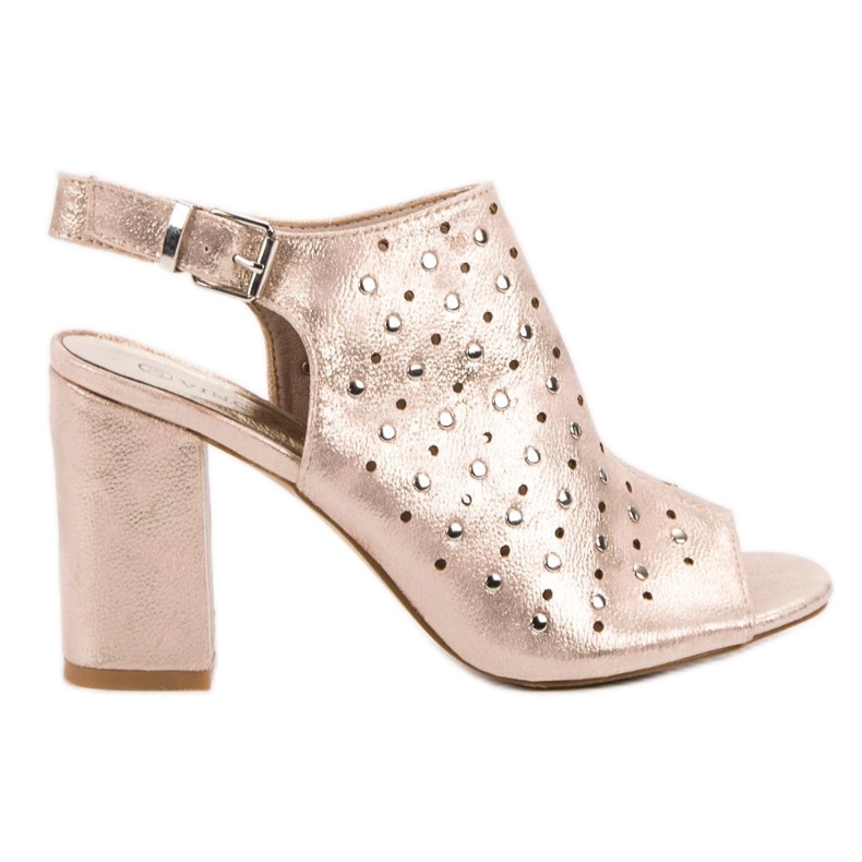 VINCEZA sandale s mlaznicama žuta boja