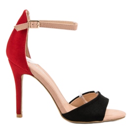 Seastar Sandale na visoku petu crna