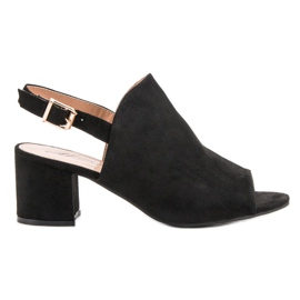 Zatvorene sandale od antilopa crna