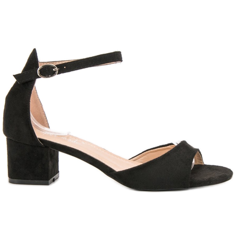 Super Mode Crne sandale na štiklu crno