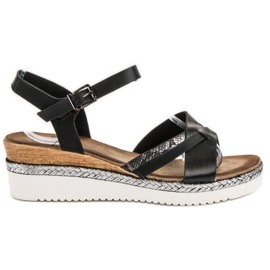 Evento Crne sandale na klin crna