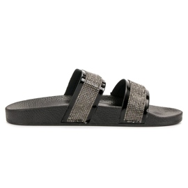 Seastar Crne papuče s kristalima crna