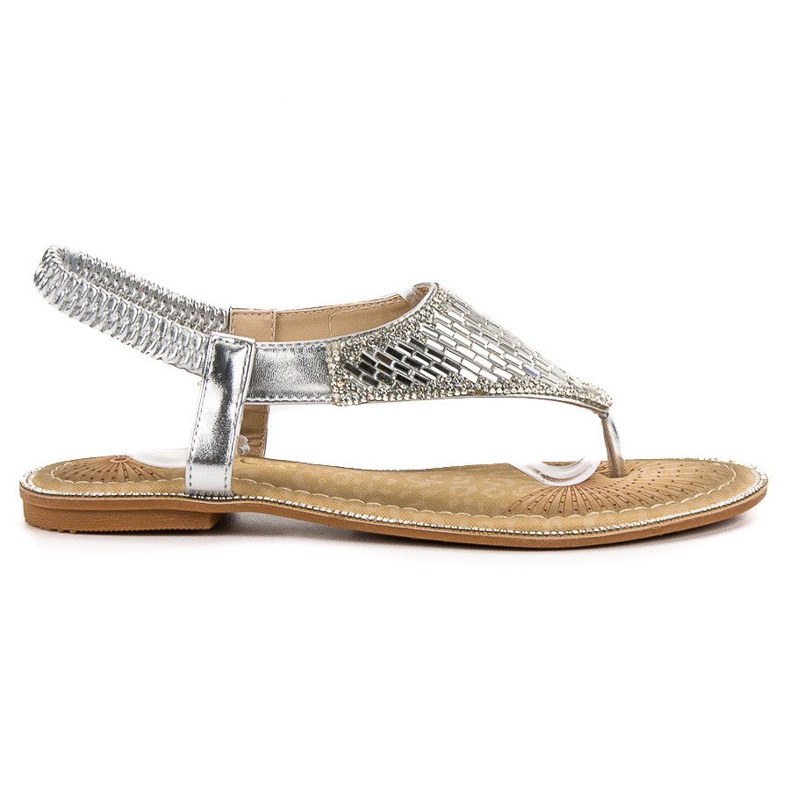 Encor Srebrne japanske sandale siva