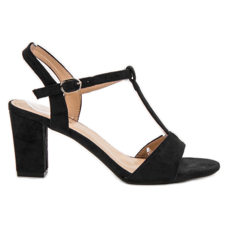 Jumex Crne sandale od antilopa crno