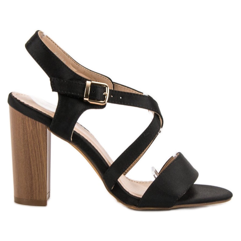 Kayla Seksi sandale na šanku crno