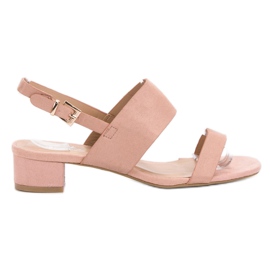 Small Swan Udobne sandale s visokim potpeticama ružičasta