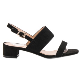 Small Swan Udobne sandale s visokim potpeticama crno