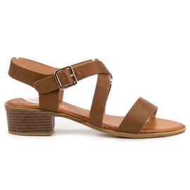 Primavera Smeđe sandale s visokim potpeticama smeđa