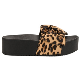 Queen Vivi Papuče od antilopa na platformi crna smeđa