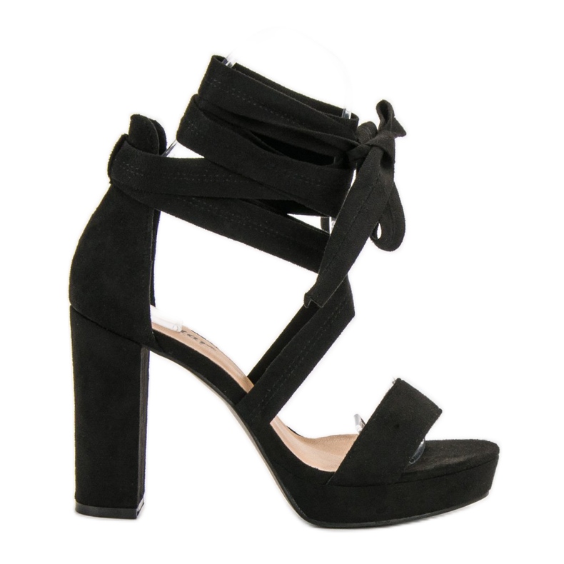 Seastar Vezane sandale na platformi crno