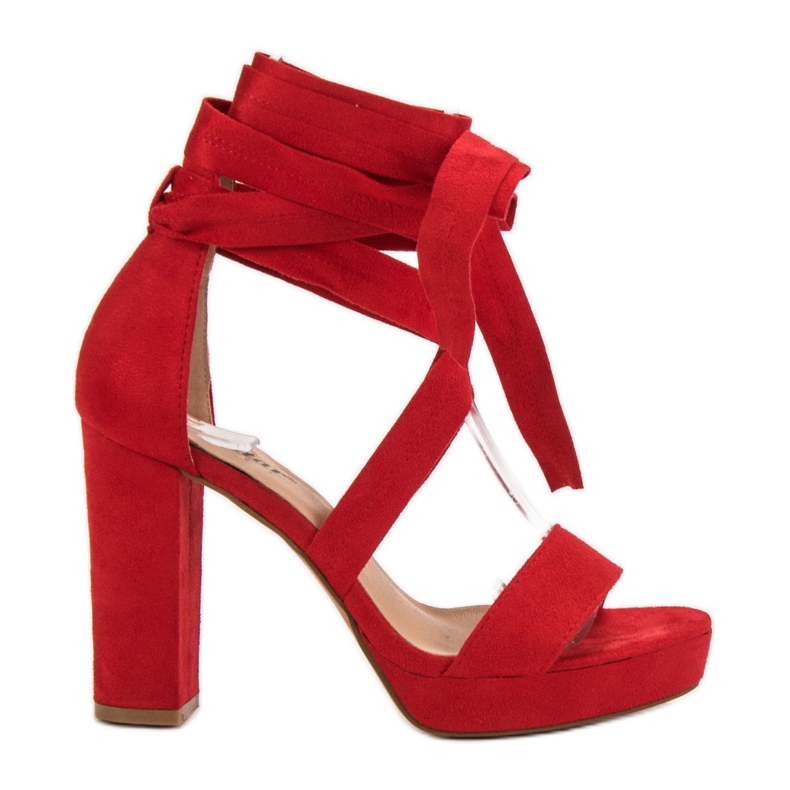 Seastar Vezane sandale na platformi crvena