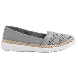 SHELOVET Tekstilne espadrile siva