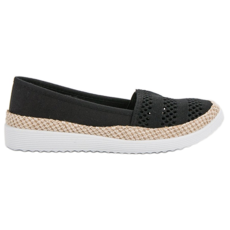 SHELOVET Tekstilne espadrile crno