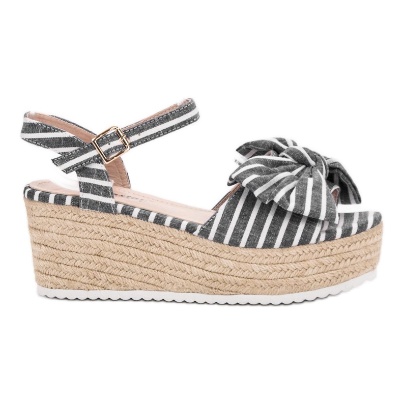 Seastar Sandale na klin s mašnom siva