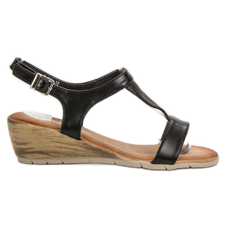 Renda Sandale na klin crno