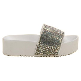 Marquiz Modne papuče na platformi bijela višebojan