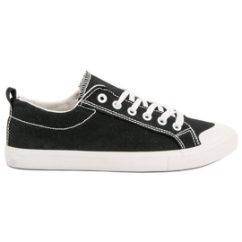 SHELOVET Niske crne tenisice crna