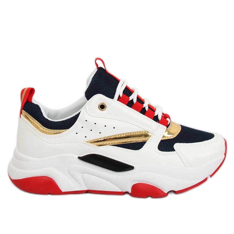 Višebojne sportske cipele BK008-47 BIJELE / PLAVE bijela raznobojna mornarsko plava