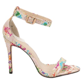 Orijentalne bež sandale KSL708 Bež smeđa višebojan