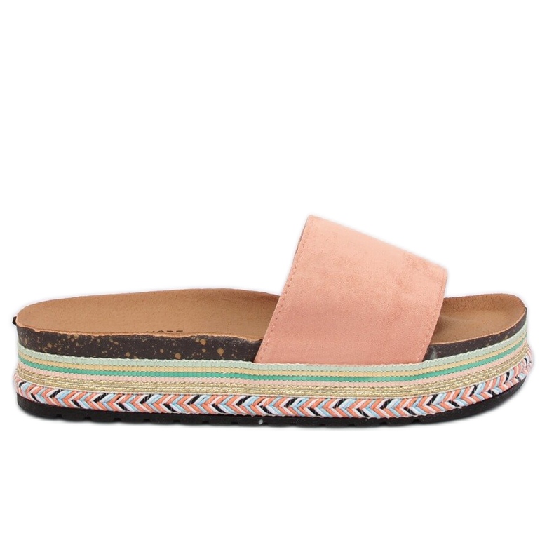 Ružičaste LS-117 Ružičaste papuče s visokim potplatom ružičasta