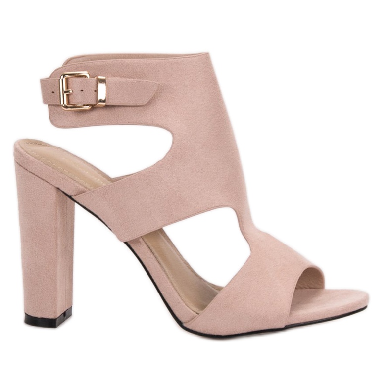 Ideal Shoes Seksi sandale s visokim potpeticama smeđa