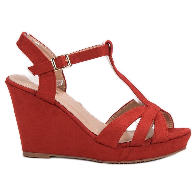 SHELOVET Sandale od antilopa crvena