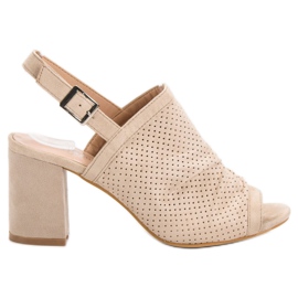 Sixth Sense Ažur sandale na šanku smeđa