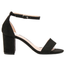 Super Mode Elegantne sandale od antilopa crna