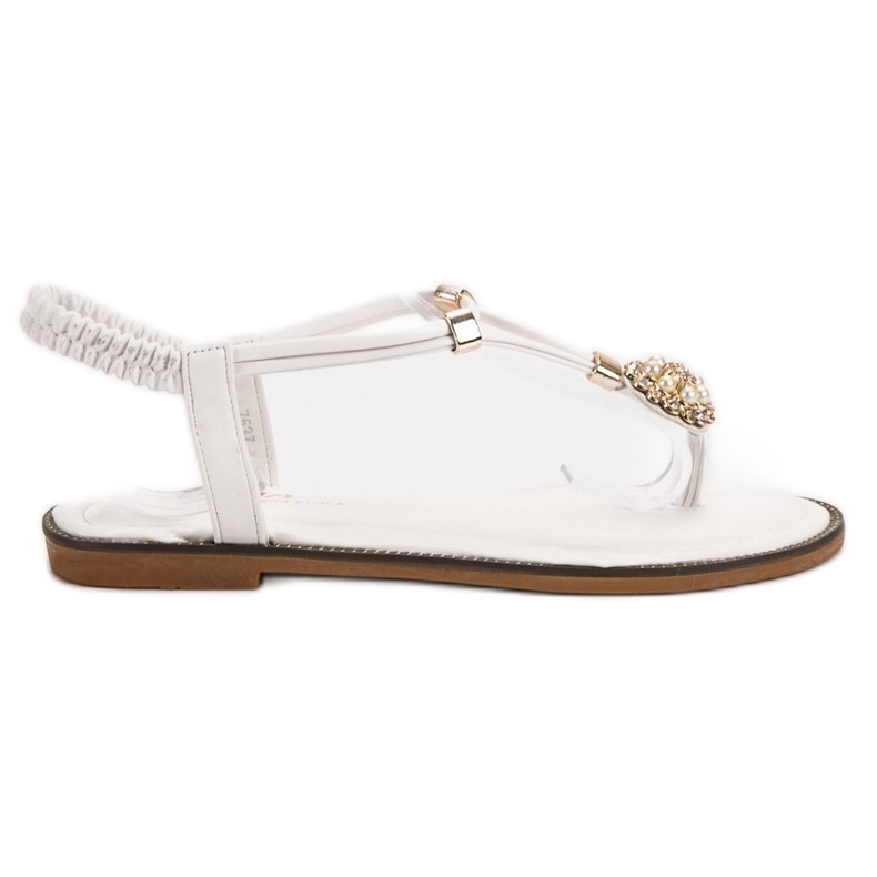 SHELOVET Bijele sandale s elastičnom trakom bijela