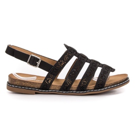 Renda Udobne crne sandale crno