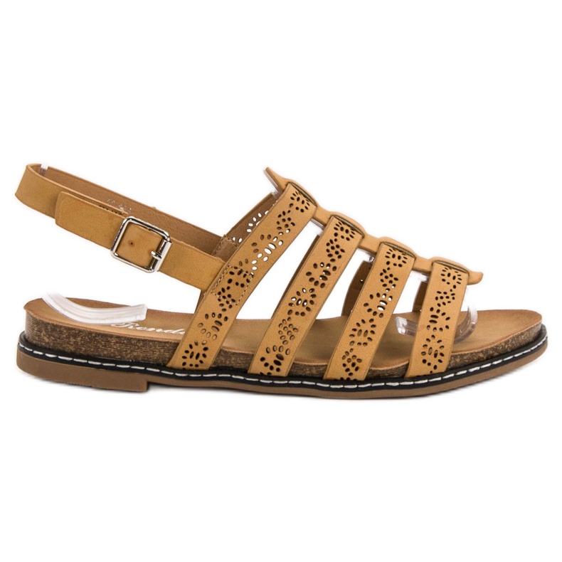 Renda Udobne sandale sa devicama smeđa