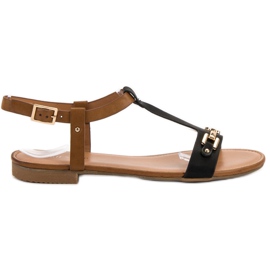 Small Swan Ležerne sandale crno smeđa