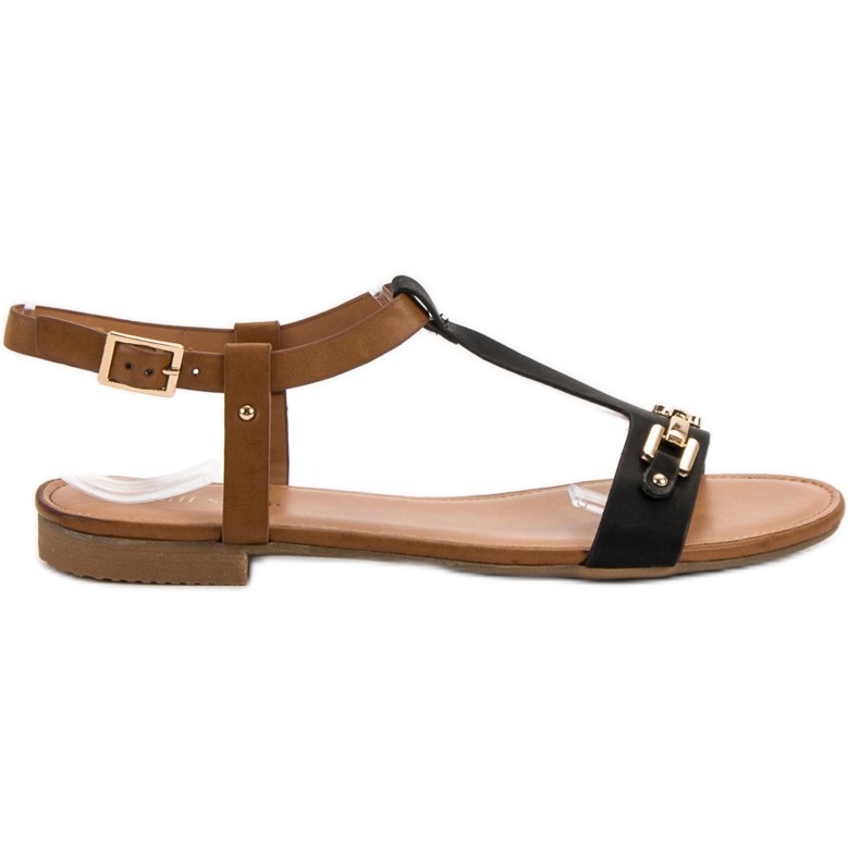 Small Swan Ležerne sandale crno smeđa