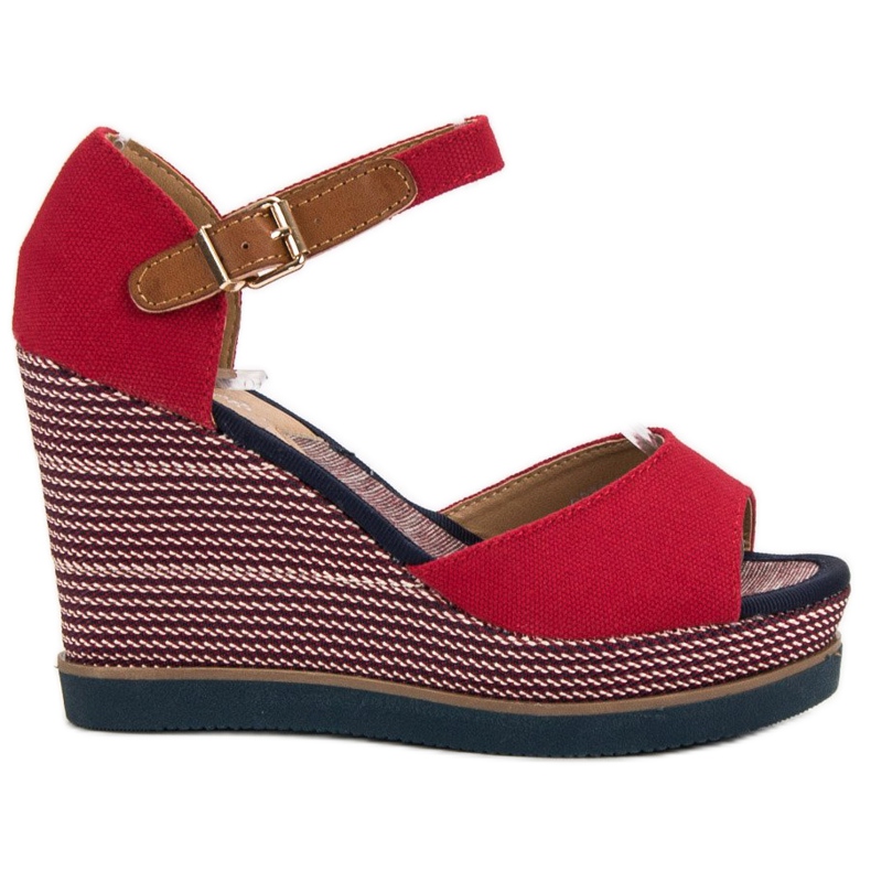 Primavera Sandale na klin crvena