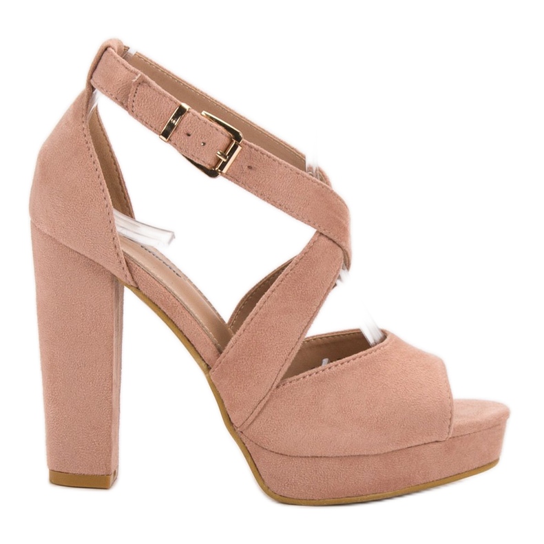 SHELOVET Sandale na platformi ružičasta