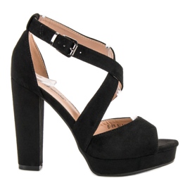 SHELOVET Sandale na platformi crno