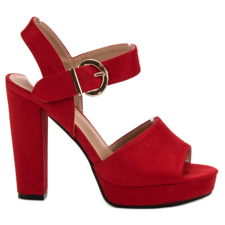 SHELOVET Crvene sandale na platformi crvena