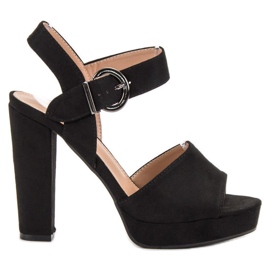 SHELOVET Crne sandale na platformi crna