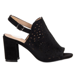 SHELOVET Zatvorene sandale od antilopa crna