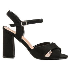 SHELOVET Sandale na šanku crna