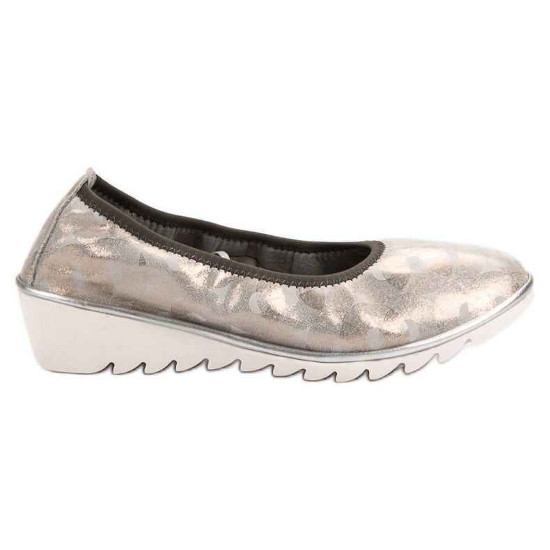 Filippo Kožna balerina na klinu bež zlatna