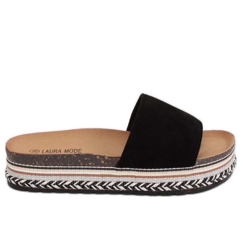 Crne LS-117 Crne papuče s visokim potplatom crno