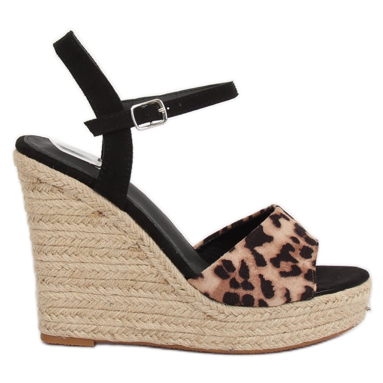 Espadrile na klinastom leopardu LL-190 Leopard smeđa
