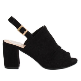 Crne sandale na visoku petu JM5840N Negro crna