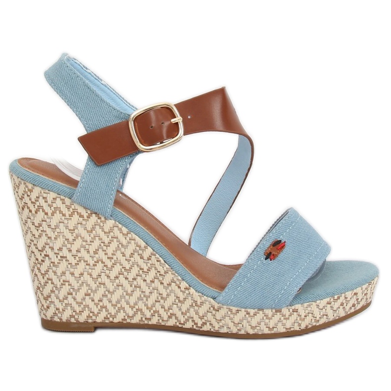 Plave sandale na klin BL-360 plava