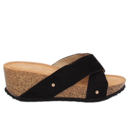 Crne G1560 Crne papuče na klin crna