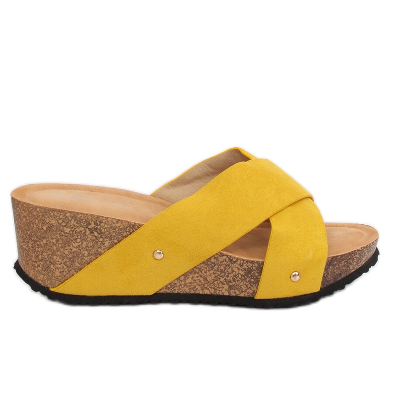 Žute G1560 Žute papuče na klin žuta boja